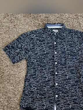 Original Penguin Munsingwear button down shirt 10 12 Y boy shark blue cotton L